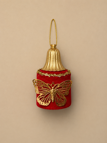 Red Velvet Butterfly Ornament