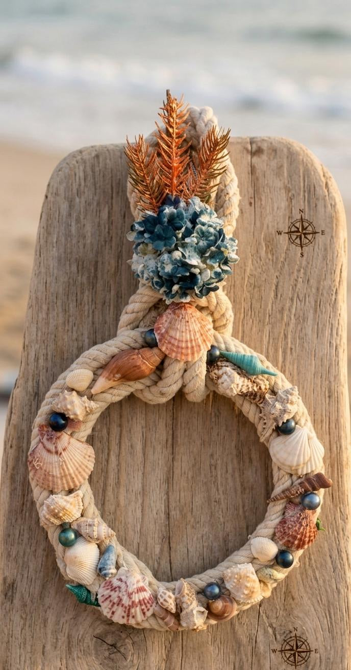 Rope Shell Accent Wreath