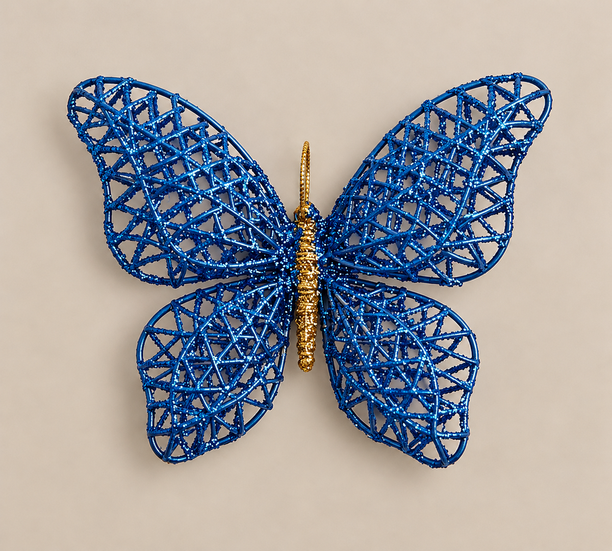 Blue Glitter Butterfly Ornament