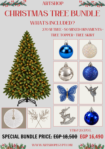 Sapphire Glow Christmas Tree Bundle – 2.70m (With Lights)