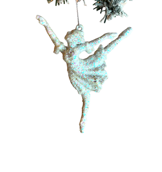 WHITE DANCING BALERINA ORNAMENT