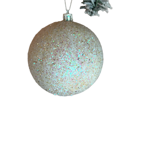 WHITE GLITTER BALL