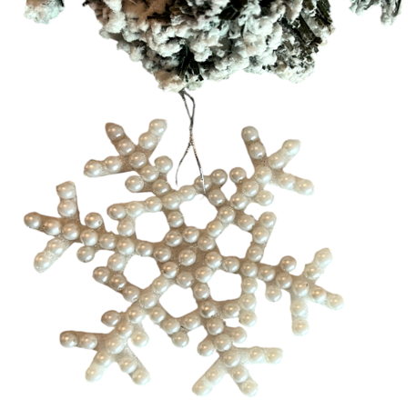 Christmas pearl beaded snowflake ornament