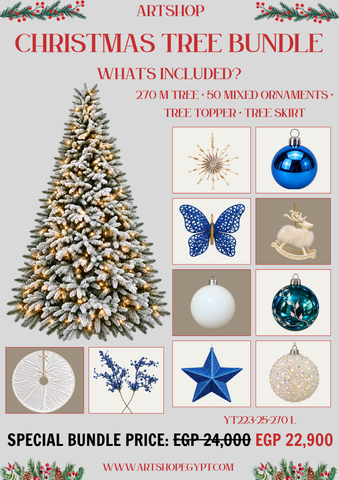 Arctic Blue Christmas Tree Bundle – 2.70m (With Lights)