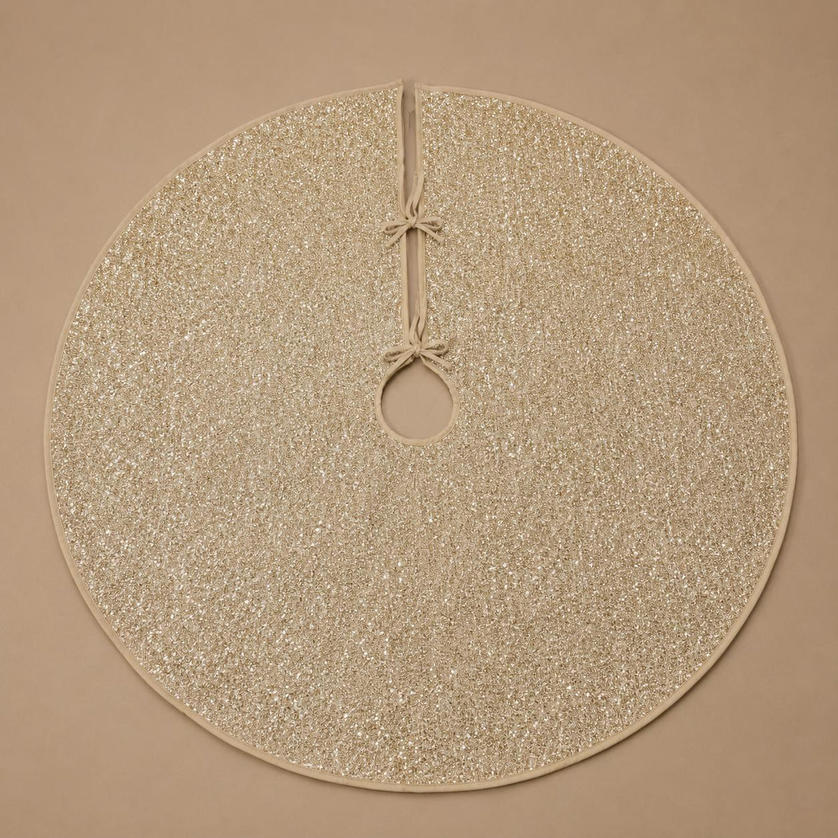 Champagne Glitter Christmas Tree Skirt
