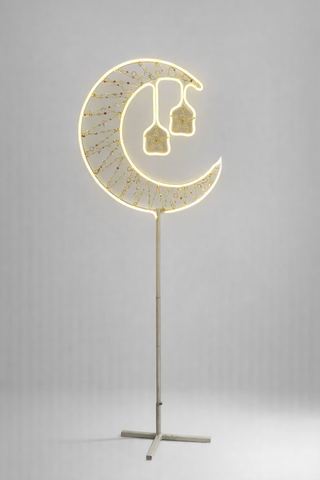 Standing Crescent Light with Hanging Stars