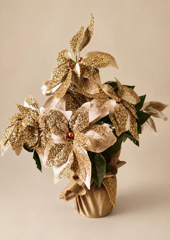 Gold Poinsettia Christmas Arrangement