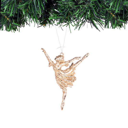 Christmas Ornament Dancing Balerina shape set of 2