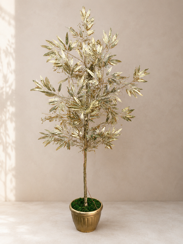 Golden Botanical Christmas Tree