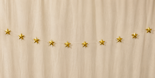 Gold Star Christmas Garland