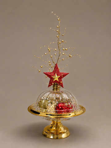Red & Gold Christmas Ornament Display Set
