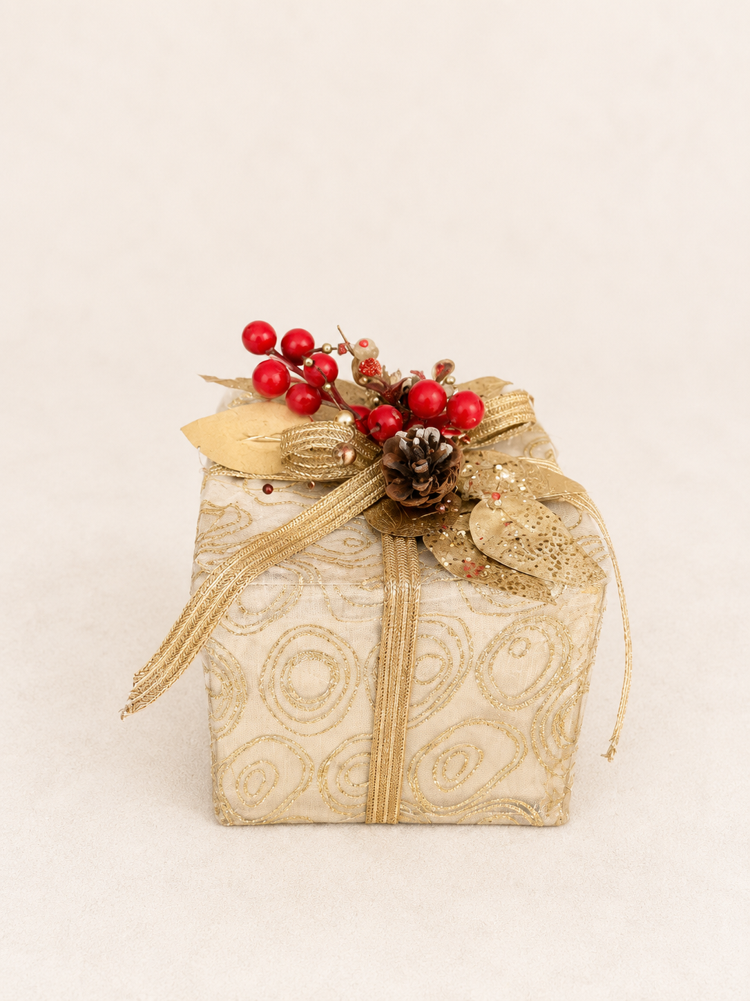 Golden Christmas Gift Box