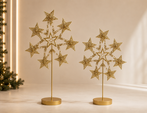 Gold Starburst Christmas Décor Set