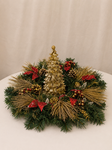 Gold Tree Christmas Centerpiece