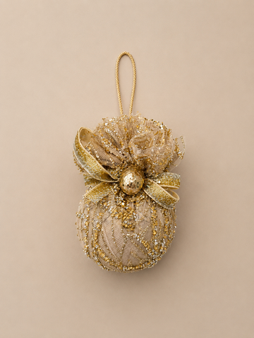 Champagne Gold Bow Bauble