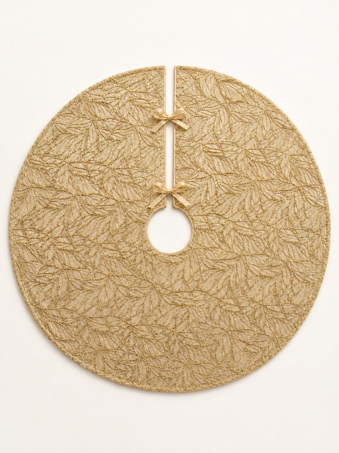 Golden Leaf Christmas Tree Skirt