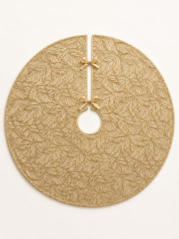 Golden Leaf Christmas Tree Skirt