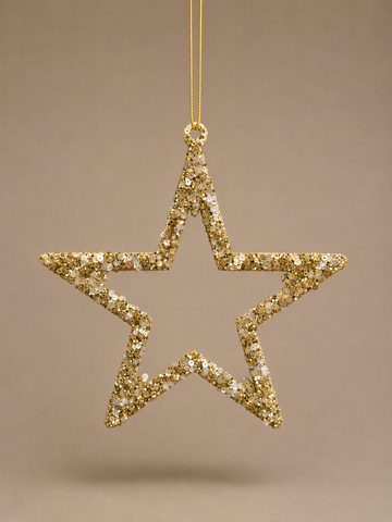 Gold & Silver Sequin Star Ornament