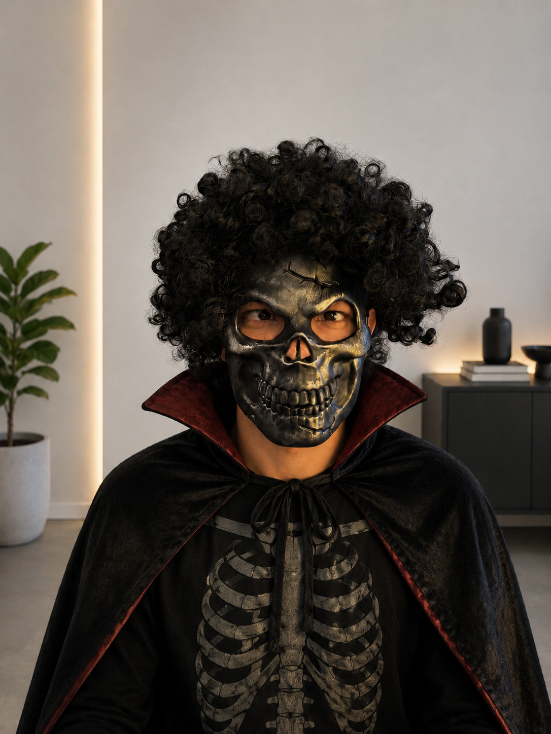Midnight Skull Mask + Wig