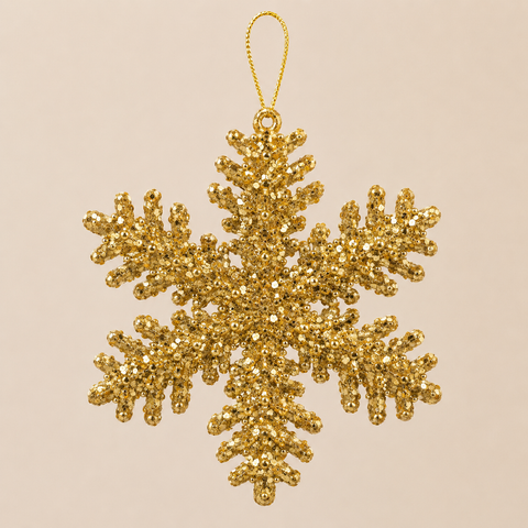 Golden Sparkle Snowflake Ornament
