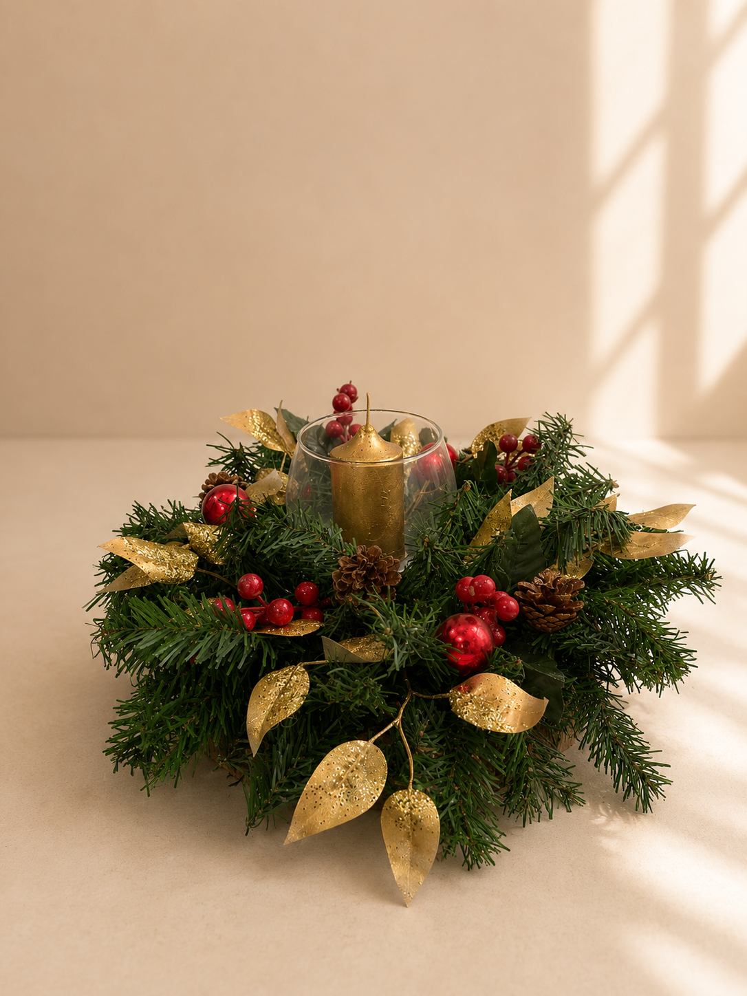 Golden Holiday Centerpiece