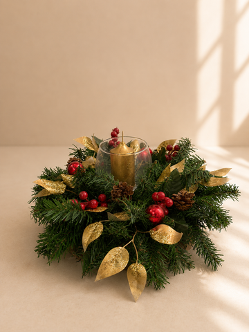 Golden Holiday Centerpiece