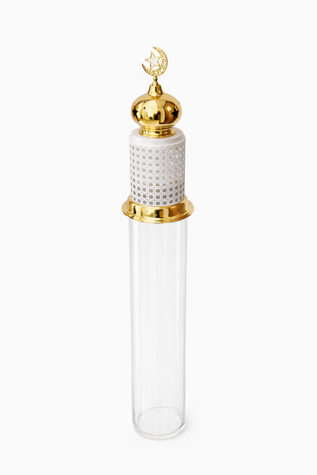 Perforated Lantern Glass Cylinder – Crescent Top