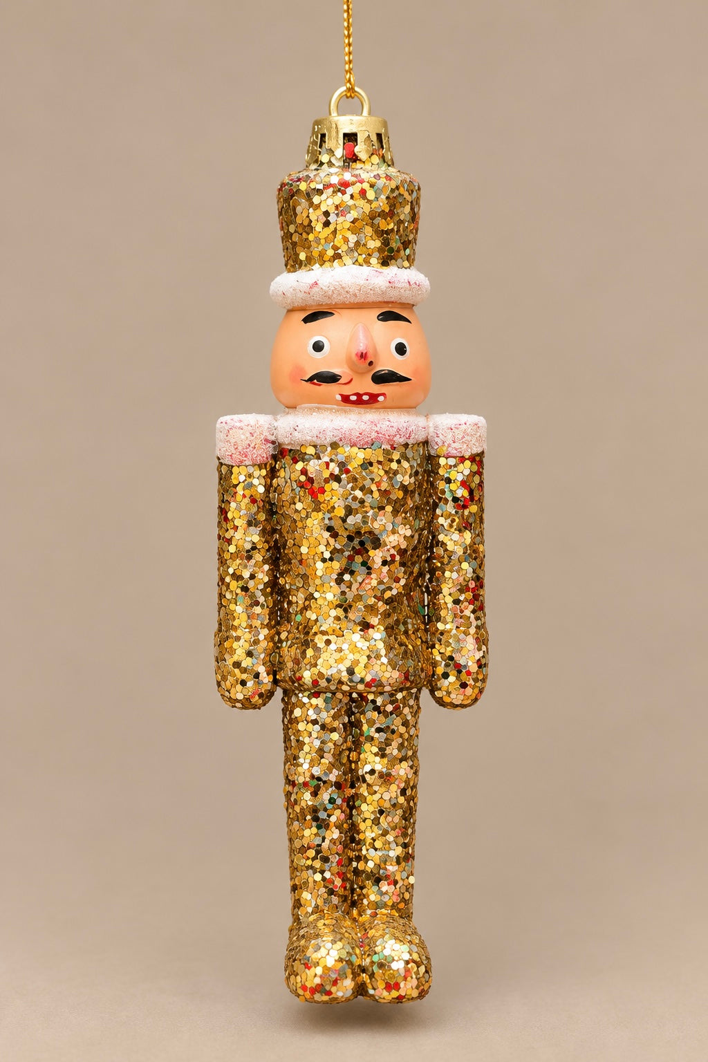 Gold Glitter Nutcracker Ornament