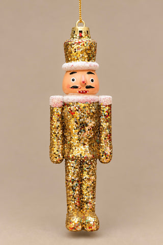 Gold Glitter Nutcracker Ornament