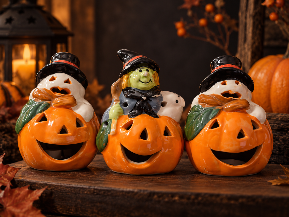 Halloween Pumpkin Ceramic Lantern
