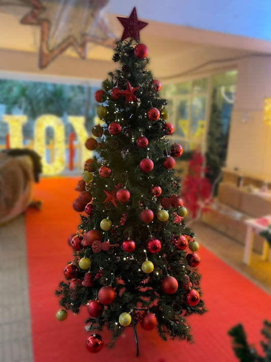 Green Christmas Tree (metal stand) with LED light 2.1 Meters