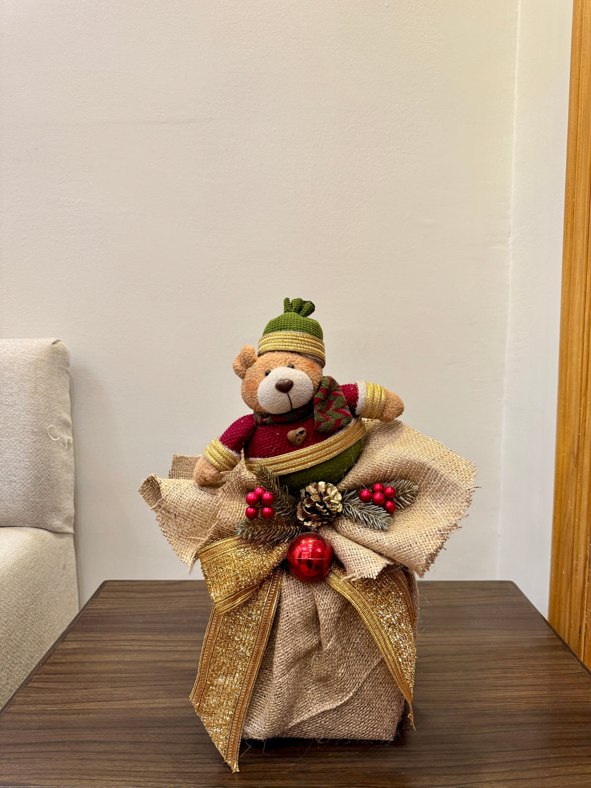 Christmas teddy centrepiece