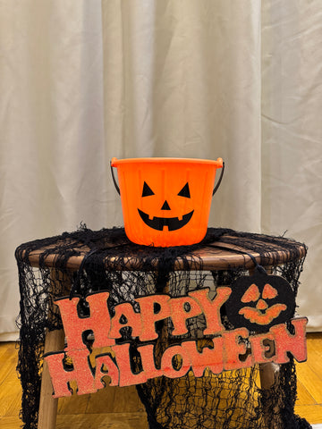 Halloween sign, bucket and spiderweb bundle