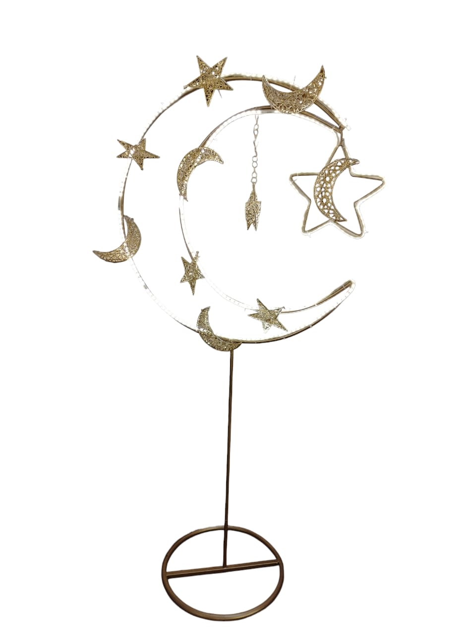 Celestial Crescent & Stars Standing Décor – Ramadan