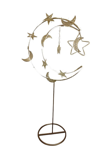 Celestial Crescent & Stars Standing Décor – Ramadan