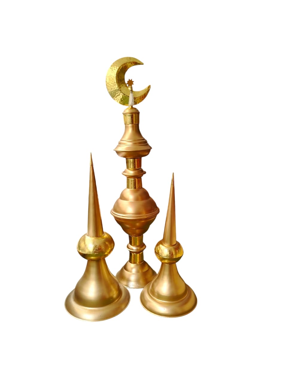 Gold Crescent Finial Set (3 Pieces)
