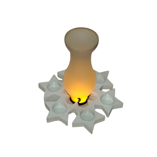Bronze glass Vase on Star candle Base