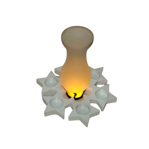 Bronze glass Vase on Star candle Base