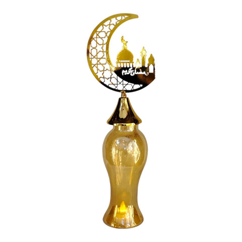 Illuminated Crescent Mosque Lantern