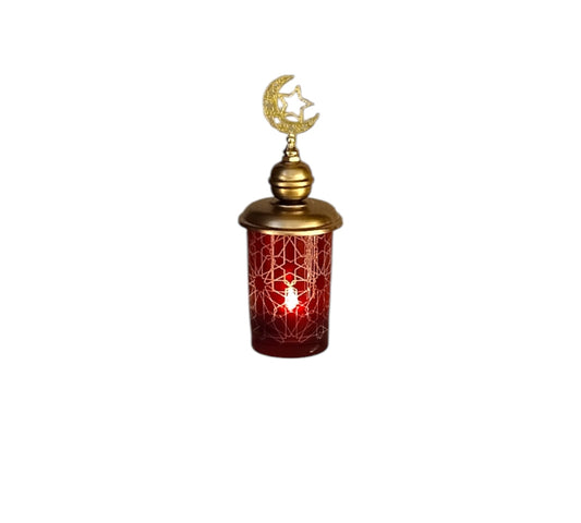 Mini Illuminated red crescent Lantern