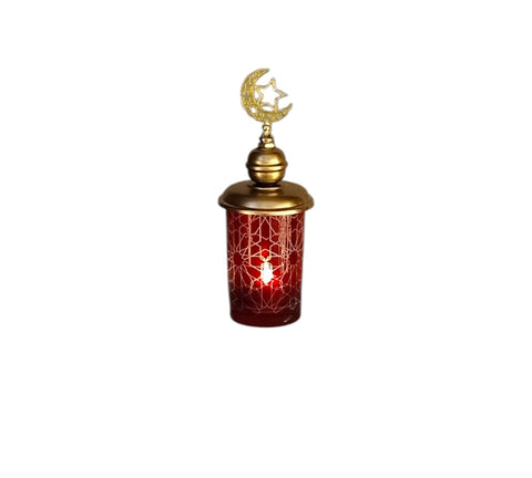 Mini Illuminated red crescent Lantern