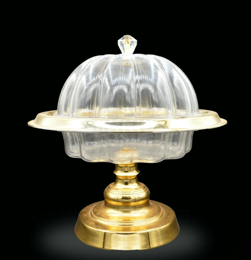 Gold crystal tray with cover