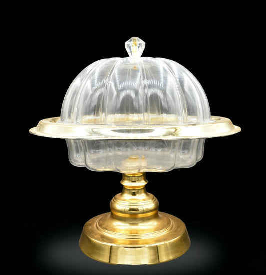 Gold crystal tray with cover