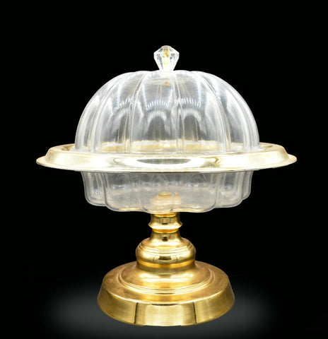 Gold crystal tray with cover