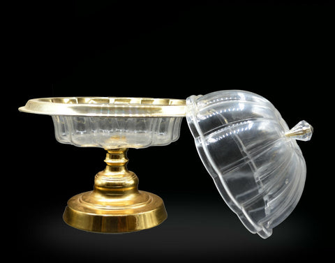 Gold crystal tray with cover