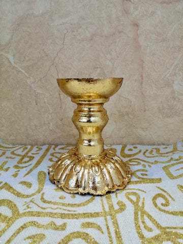 Small gold candle holder