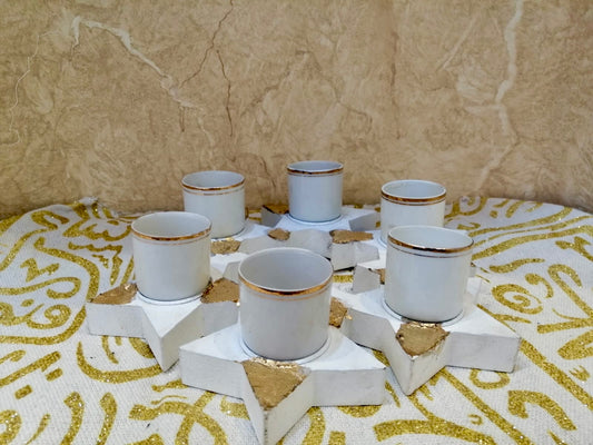 White star-shaped coffee cup holders