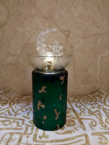 Green candle cup holder
