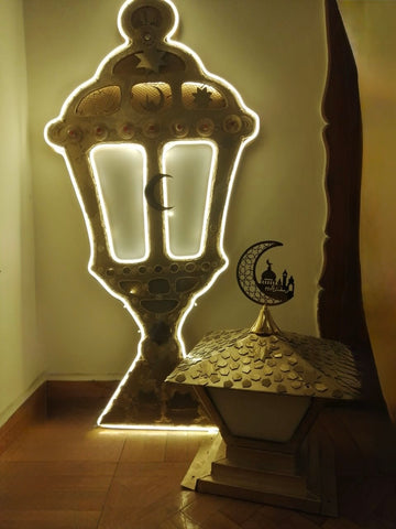Large golden wooden lantern