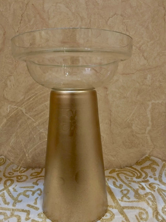 Gold metal and glass cup